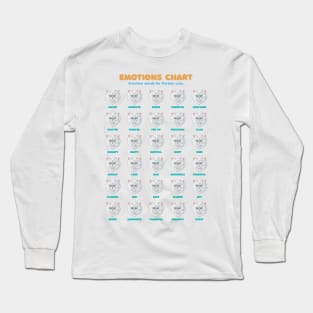 Persian Cat Emotion Chart White Long Sleeve T-Shirt